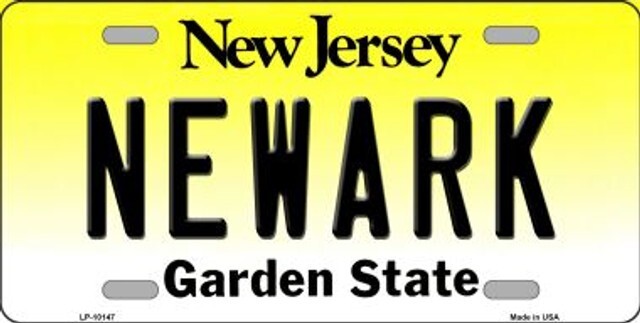 Newark NJ Custom Metal License Plate Tag for Cars & Collectors