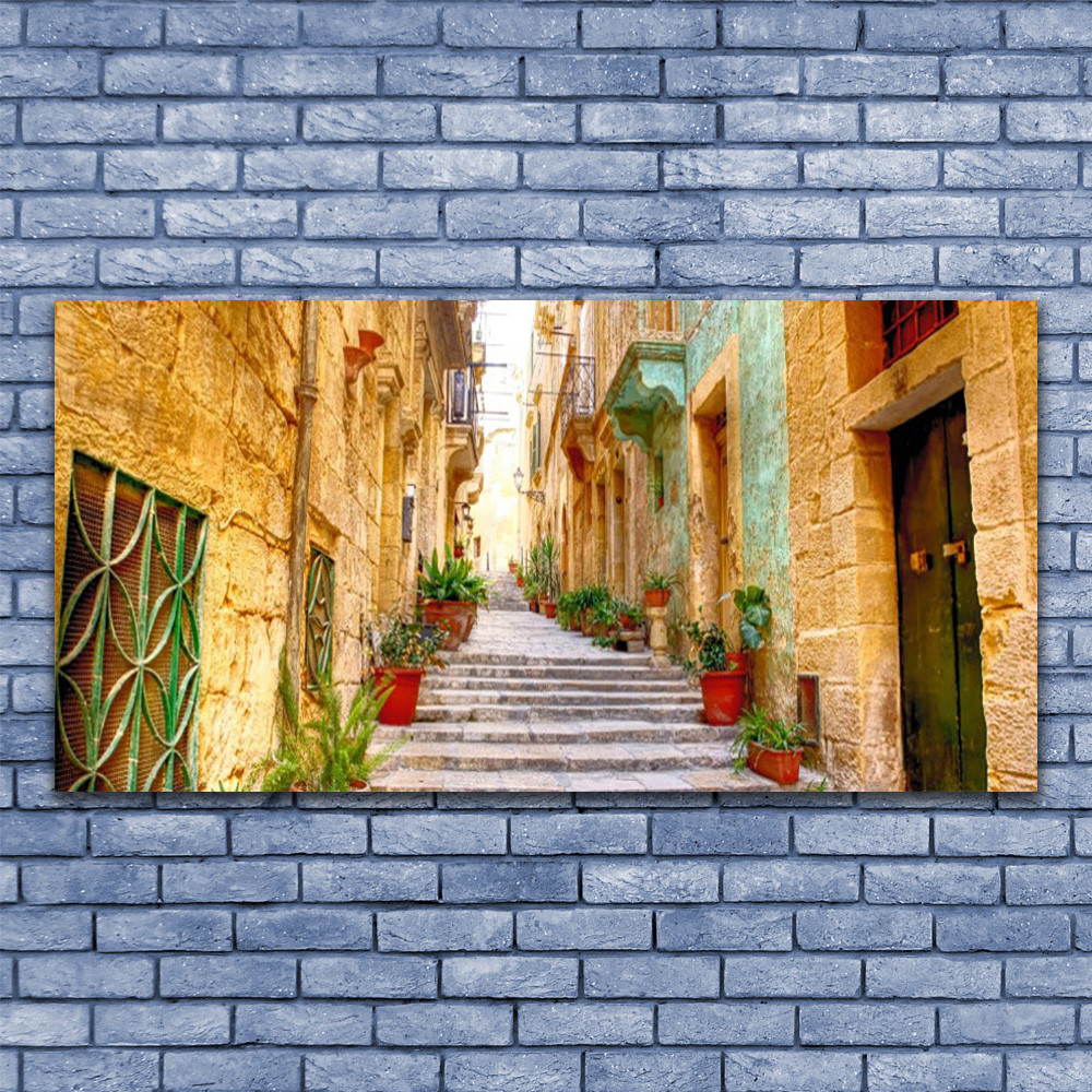 Tableau ruelle vieille ville en Plexiglas® 140x70 pour agrandir espace