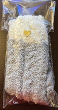 Women's Fuzzy Cozy Socks Soft Plush Gray Cream Warm Winter Lounge Socks