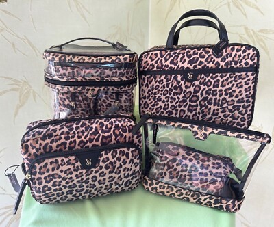 VICTORIA'S SECRET TRAVEL TOILETRY BAG &/or MAKEUP BAG:NWT LEOPARD