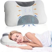 Gel Memory Wedge Acid Reflux Memory Foam Pillow Tencel Cover for Neck Shoulder