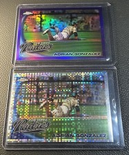 2010 Topps Chrome Adrian Gonzalez Purple Refractor /599 And Xfractor Lot Padres