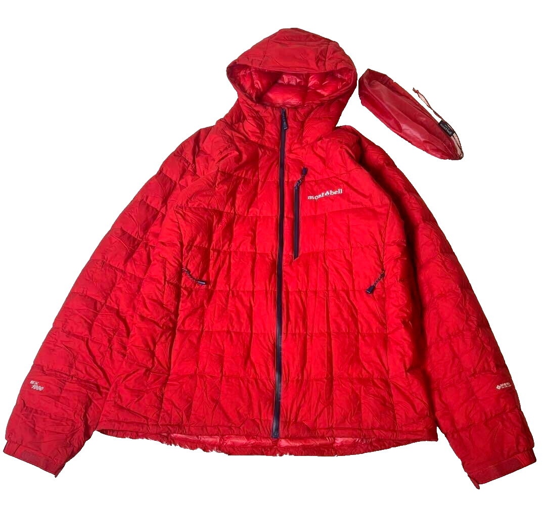 Montbell Ignis Hoody Down Parka Jacket XL Size Men's Red Color