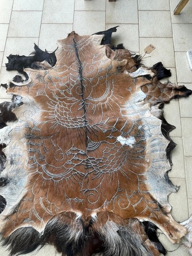Hand Carved Goat Hides - Picture 2 of 12