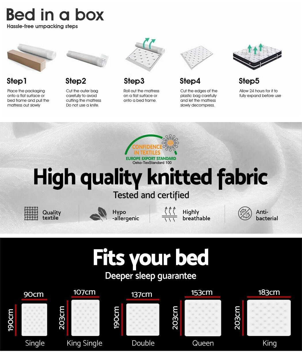 DREAM LOVER Mattress Queen Double King Single Pocket Spring Foam Bed eBay