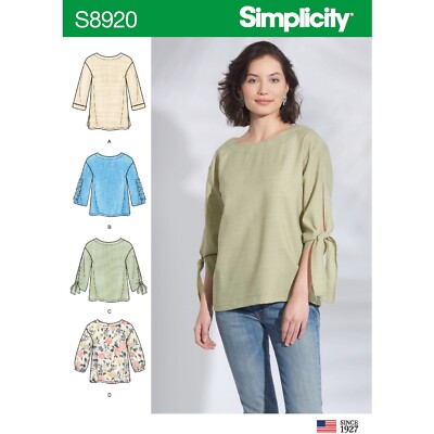 Simplicity 8920 Misses Tops Schnittmuster Größe 6-14 & 16-24