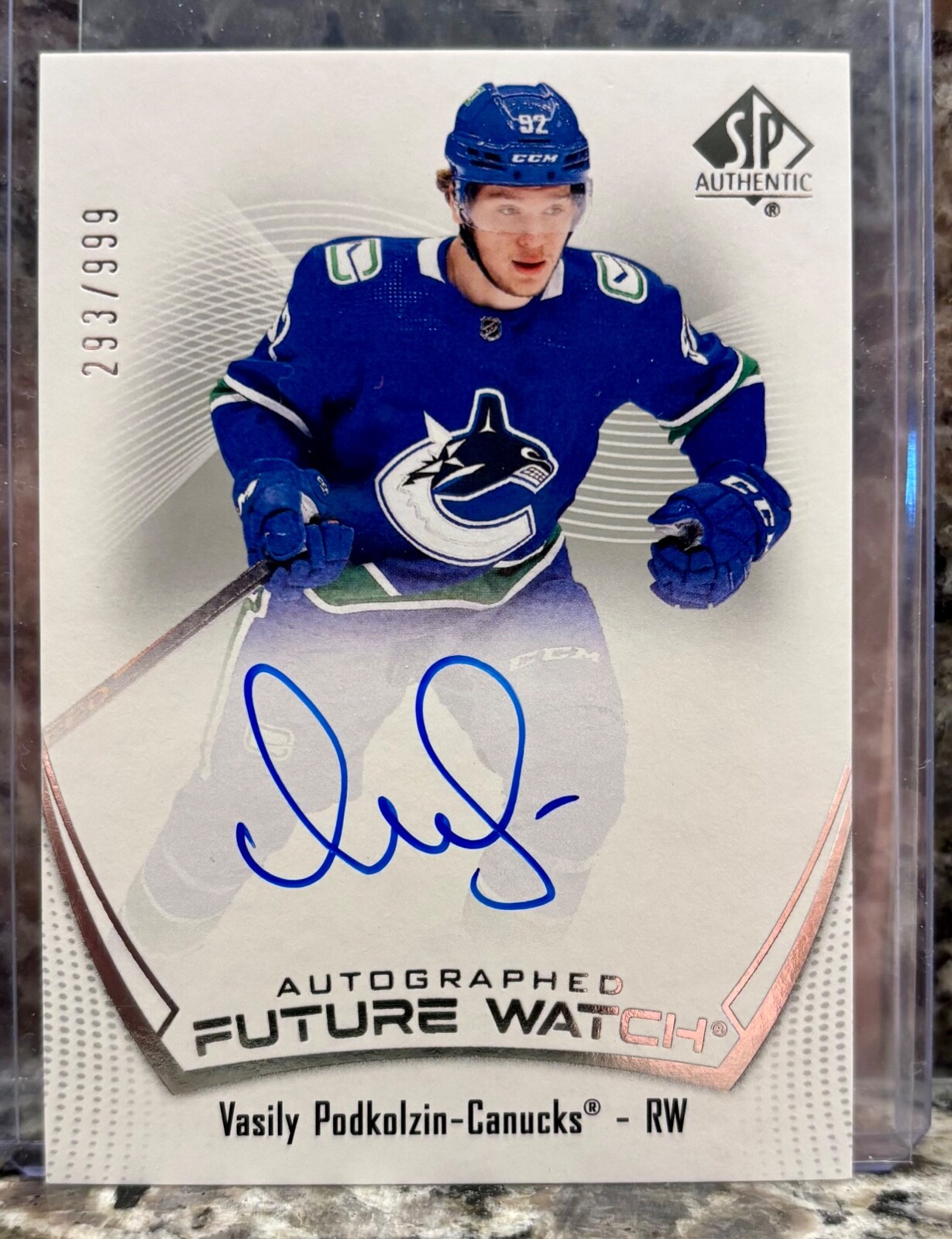 21-22 SP Authentic Vasily Podkolzin Future Watch Auto 293/999