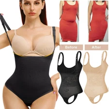 Women's Full Body Shaper Compression Tummy Belly Shapewear Bodysuit Thong Girdle