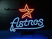 Houston Astros Neon Light Sign Lamp Decor Wall Glass Artwork Party Room 24"x20"
