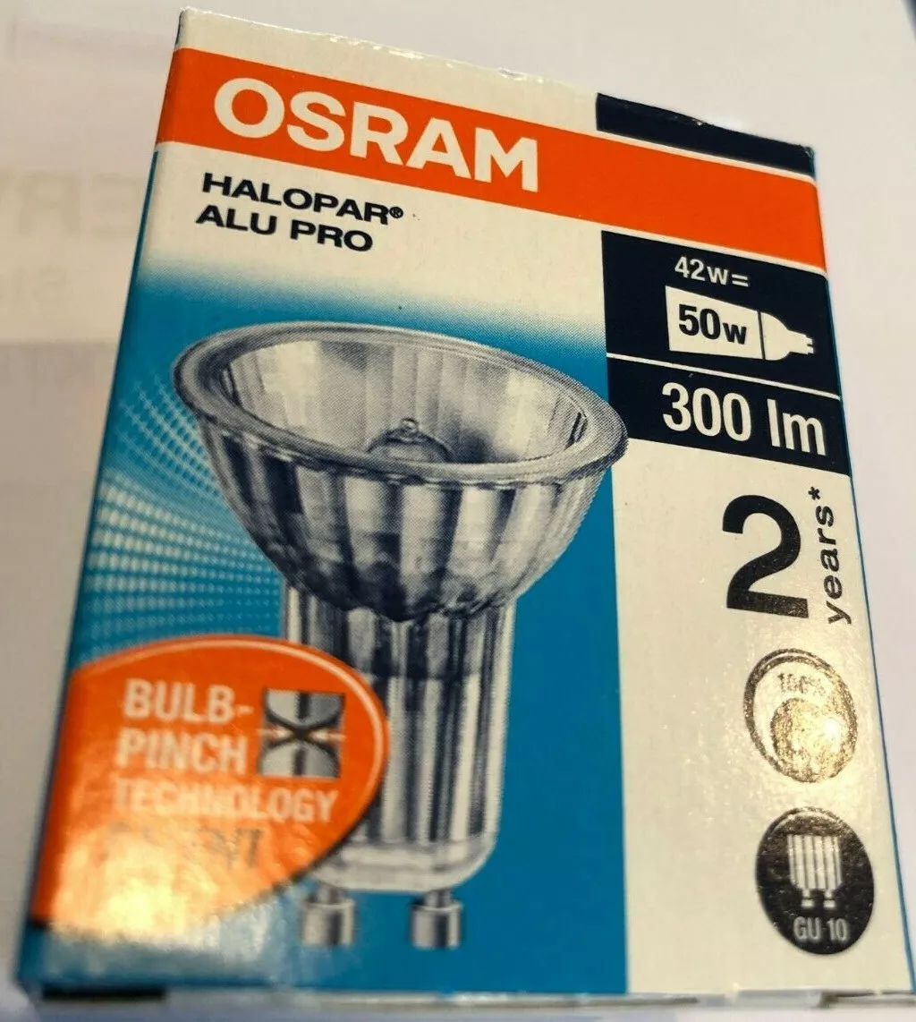 OSRAM HALOPAR 16 ALUMINIUM PRO 42W 50W 64823 FL 240V GU10 FLOOD 30 300LM