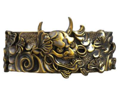 Mask Hannya Kabuki Japanese Traditional Pattern Ring 925 SOLID STERLING SILVER