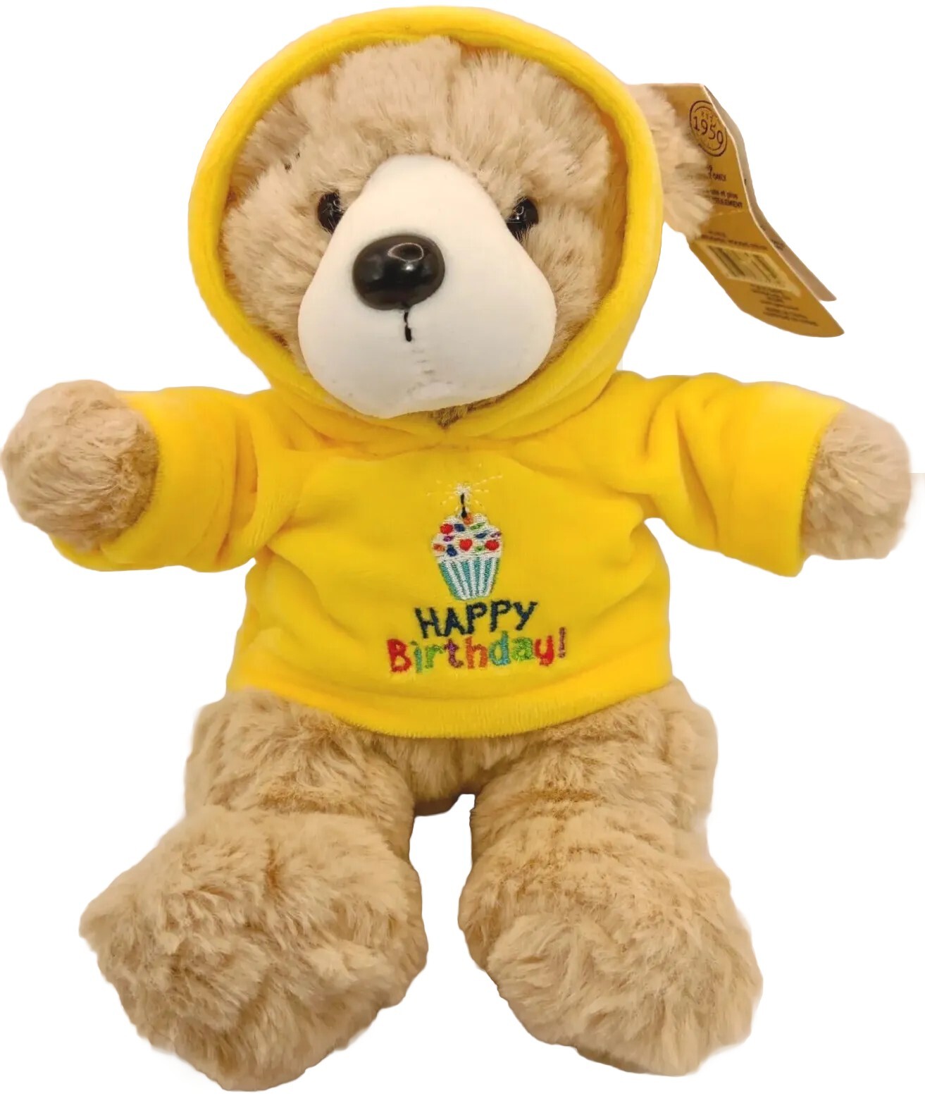 Ganz E2 NWT Yellow Hoodie Plush Teddy Bear Stuffed Happy Birthday H14876 Animal