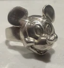 Vintage 3-D DISNEY Signed 925 Sterling Silver Mickey Mouse Ring Size 6.5