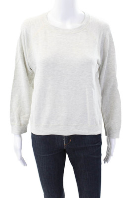 Monrow Womens Long Sleeves Crew Neck Sweatshirt Gray Cotton Size Extra Small