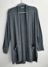 Barefoot Dreams Cozychic Ultra Lite Bluish Gray Long Open Cardigan Size L/XL