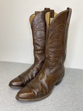 Vintage Nocona 3002 Brown Leather Western Cowboy Boots Men’s 9.5D USA MADE