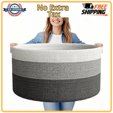 125L Extra Large Blanket Basket, 25 x 16, Jumbo Laundry Woven Baskets Decor...