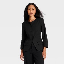 Women's Collarless Blazer - A New Day Black M