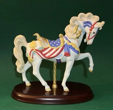 Patriotic Carousel Horse Figurine, Pride of America USA, Porcelain by Lenox