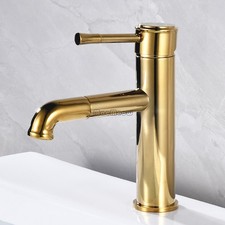 Round Mono Basin Mixer Tap Single Lever Deck Mounted Bathroom Brass Water Faucet