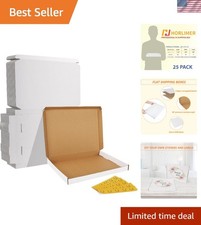 12x9x1 inches Shipping Boxes Set of 25, White Corrugated Cardboard Box Litera...
