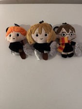 Image of Harry Potter Wizarding World Plush Keychain Set Of 3. Harry Ron Hermione