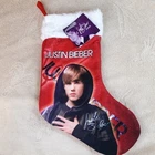 Justin Bieber Christmas Stocking NEW 2011 Cute Hair Cut NWT Red White Faux FUR