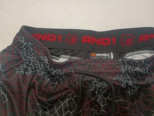 AND1 Basketball, Workout Shorts, Pockets Sz Med, Color Black, Polyester