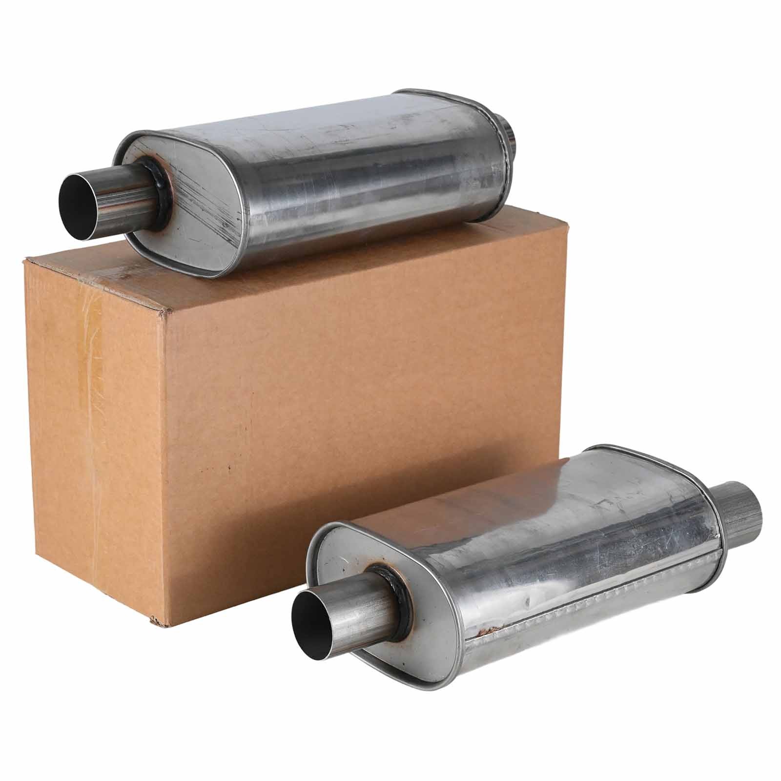 71226 Muffler 409S stainless 2.5" Offset In / 2.5" Center Out - 2 Pack ...