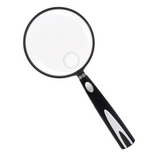 Handheld Reading Magnifier, Magnifier, 90mm Shatterproof Lens, Non-Slip Handl...