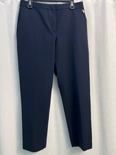 Tommy Hillfiger Dark Navy Blue Dress Pants Straight Leg Elastic Waist Siz 12 EUC