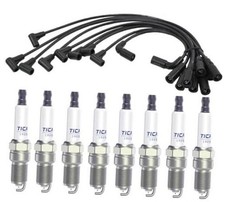 Spark Plugs and Wires Compatible with Chevy 5.7L 4.3L 5.0L, 41-993 Iridium