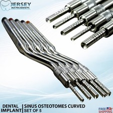 Impianto Dentale Sinus Lift Osteotomi Curvo Set di 5pz Strumenti Chirurgici Nuovo