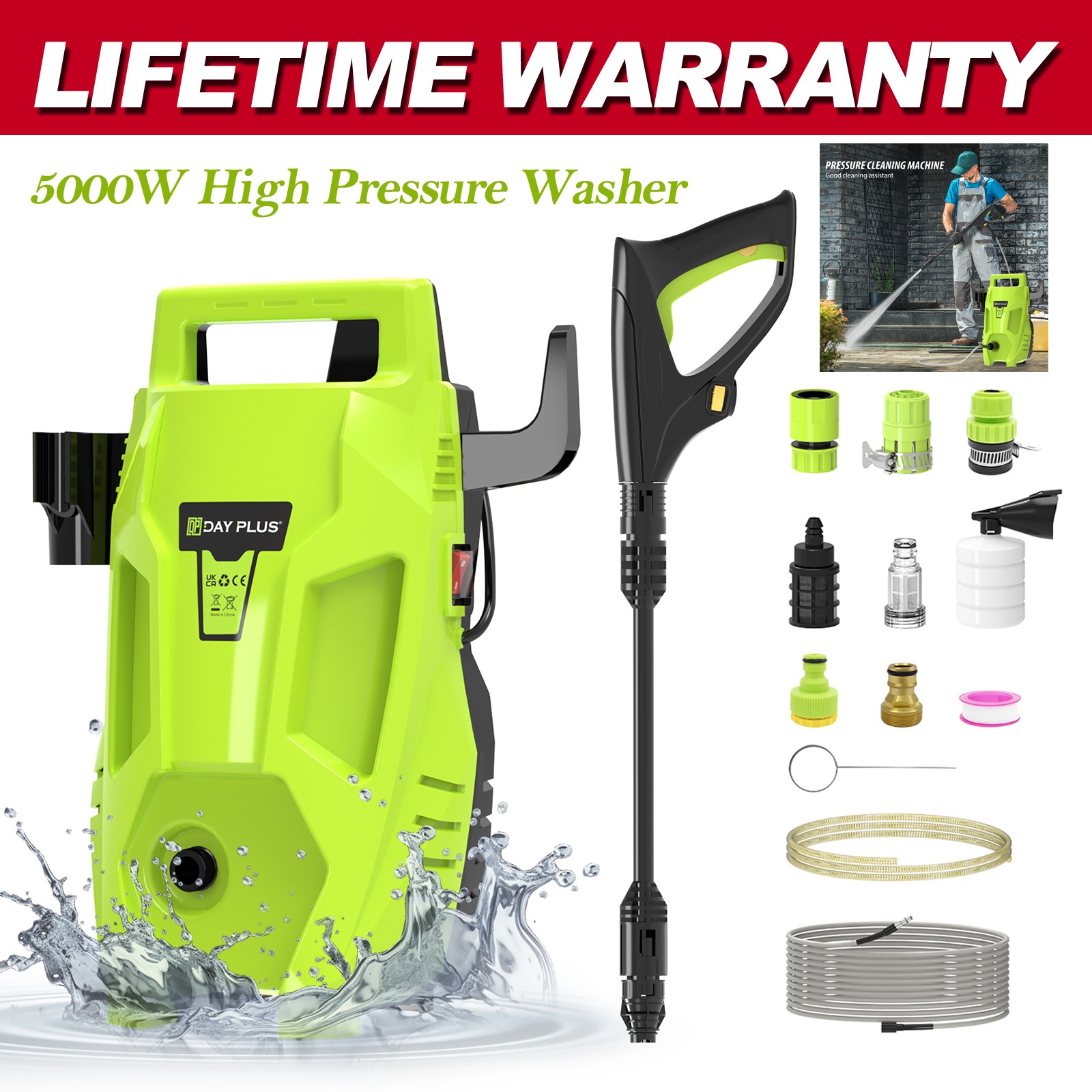 120Bar / 1600 PSI Electric High Pressure Washer 4000W Power 