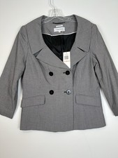 Calvin Klein Women's Black And White Houndstooth Blazer Sz 10