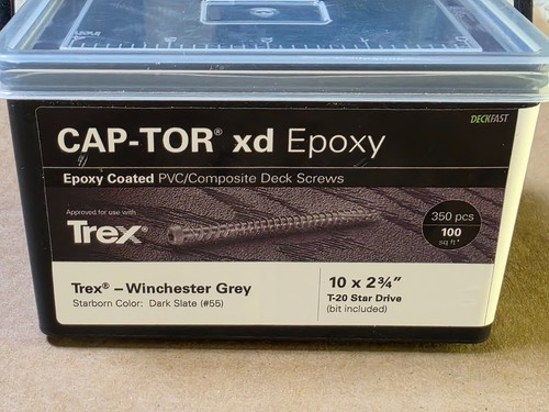 STARBORN CAP-TOR xd Epoxy 2-3/4" Composite Deck Screw #55 Winchester Grey 350 PK