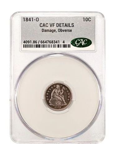 1841-O CACG VF Details Liberty Seated Dime 10c - New Orleans Mint