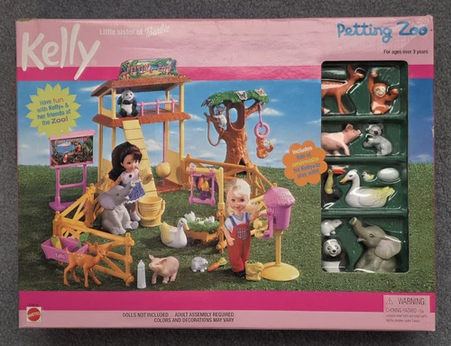 VTG New Barbie Kelly Petting Zoo Playset 2000 Sealed/Box Elephant Monkey Deer