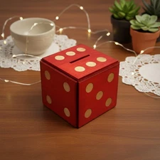 Enigma Dice Cube Secret Puzzle Box Money Trick Box - Red Color