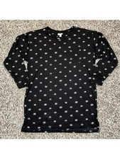 JENNI Intimates Black Crewneck Chest Pocket Sleep Shirt Pajama Top M