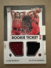 2021 Panini Contenders Scottie Barnes Evan Mobley Dual Swatches Rookie RT2-MBA