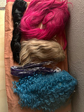 Lot of 5 Adult Unisex Curly Halloween Wigs On...