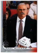 2020-21 UD SP Signature Edition Legends Behind The Boards PAUL MacLEAN BB-7 Sens