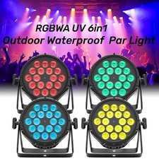 4PCS 18x15W Waterproof RGBWA UV LED Par Light DMX Outdoor DJ Stage Lighting Show