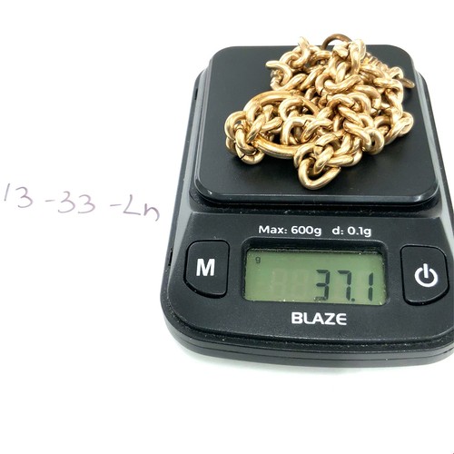 Antique Gold Filled Hallmarked W & S R Heavy Chain T bar Pocket Chain Fob Charm - Picture 7 of 7