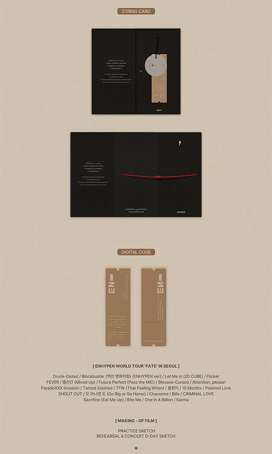 ENHYPEN WORLD TOUR FATE[OTHER STORIES/IN SEOUL] Photo Book+Card