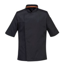 Image of Portwest Chef's Mesh Air Pro Jacket Short Sleeve Machine Washable Durable C738