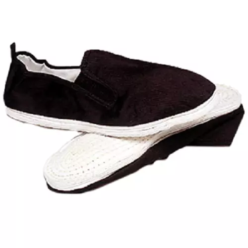Black Kung Fu Tai Chi Shoes White Cotton Sole Chinese Ninja Slip