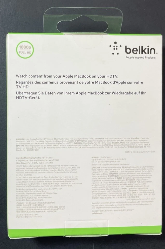 Belkin Mini DisplayPort to HDMI Cable [ 6ft BLACK ] NEW - Image 2 of 4