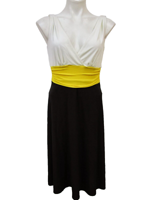 Womens Jersey Knit Sleeveless Empire Waist Wrap Midi Dress Size XS | eBay